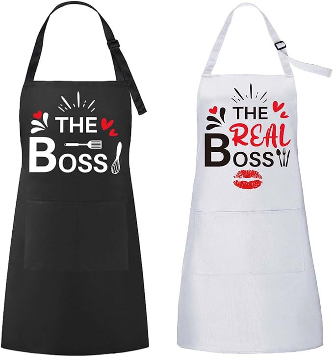 Custom Printing Adjustable Black White Cooking Kitchen Linen Cotton Nylon Restaurant Apron