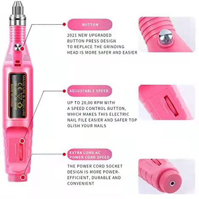 Electric Nail Drill Machine 12000rpm Mini Nail Drill Pen Portable Electric Nail File