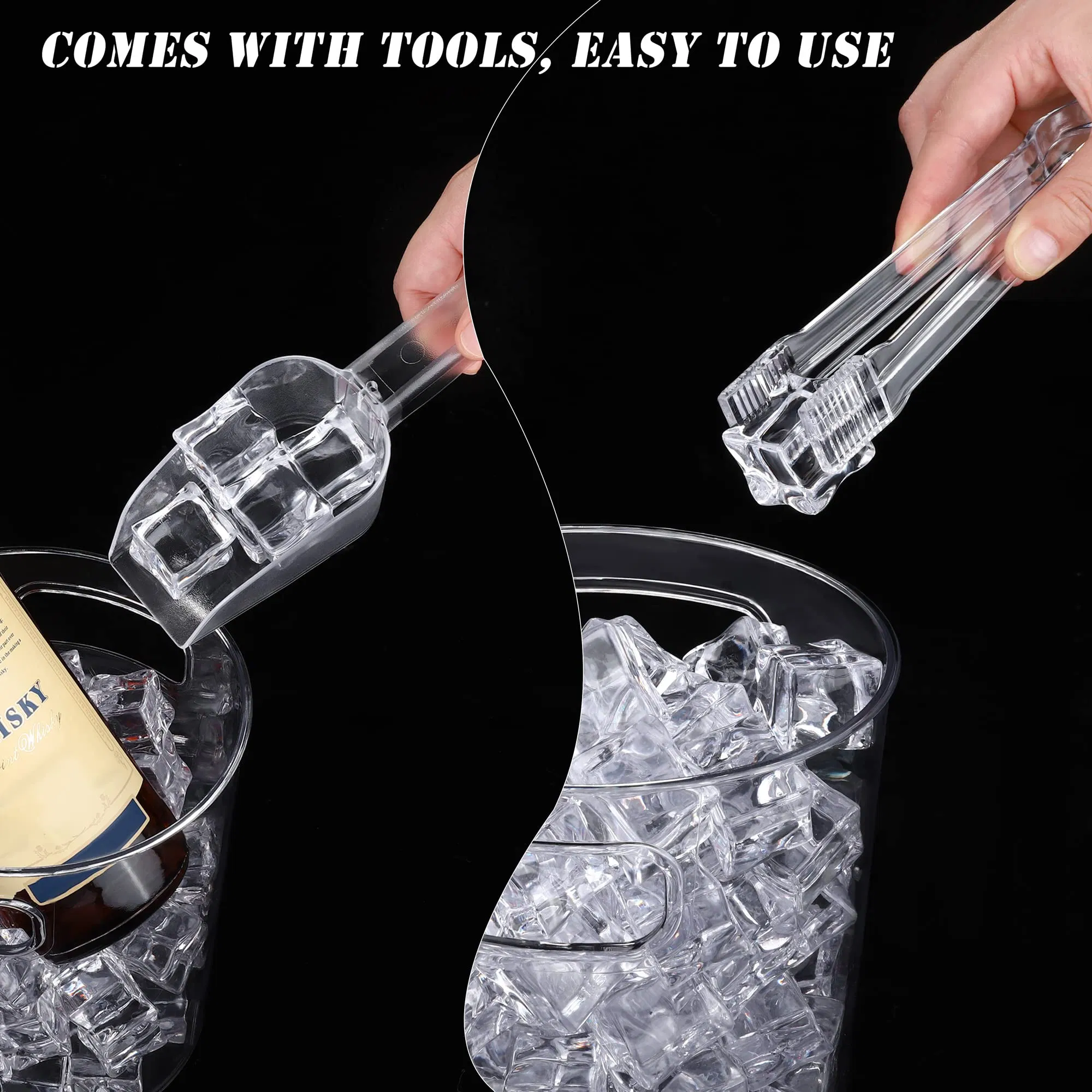 Crystal Clear Acrylic Large Wine Plastic Food Grade Ice Bucket