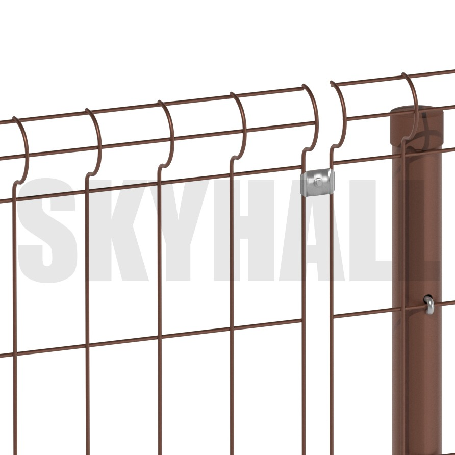 Top Circle Bent Galvanized Brown Powder Coated Solar Farm Security Fence for Solar Field Protection