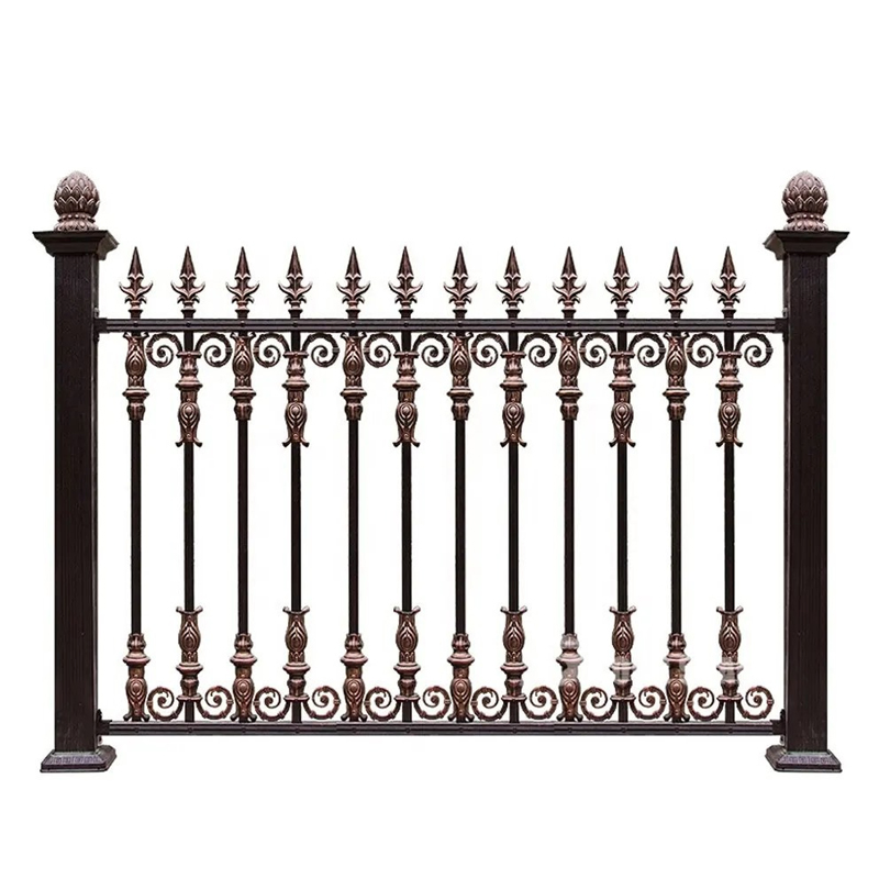 Outdoor Wrought Iron Stainless Steel Metal Fence Parts and Fences for Balcony Garden Farm Security Protection
