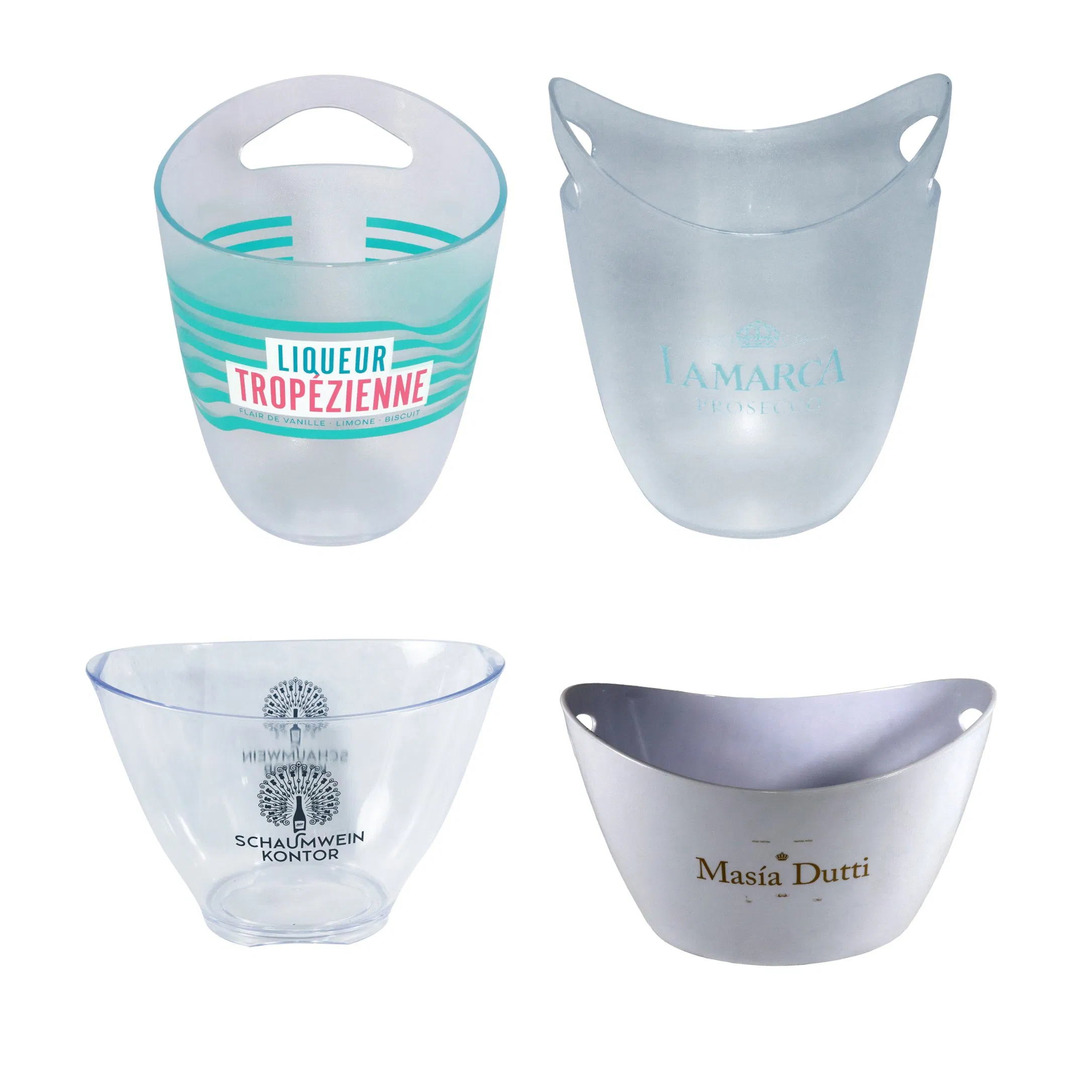 Single Color Double Color Transparent Style Frosted Style 2.5 Liter 3 Liter 12 Liter Square Plastic Ice Bucket for Mill Street Molson Moosehead