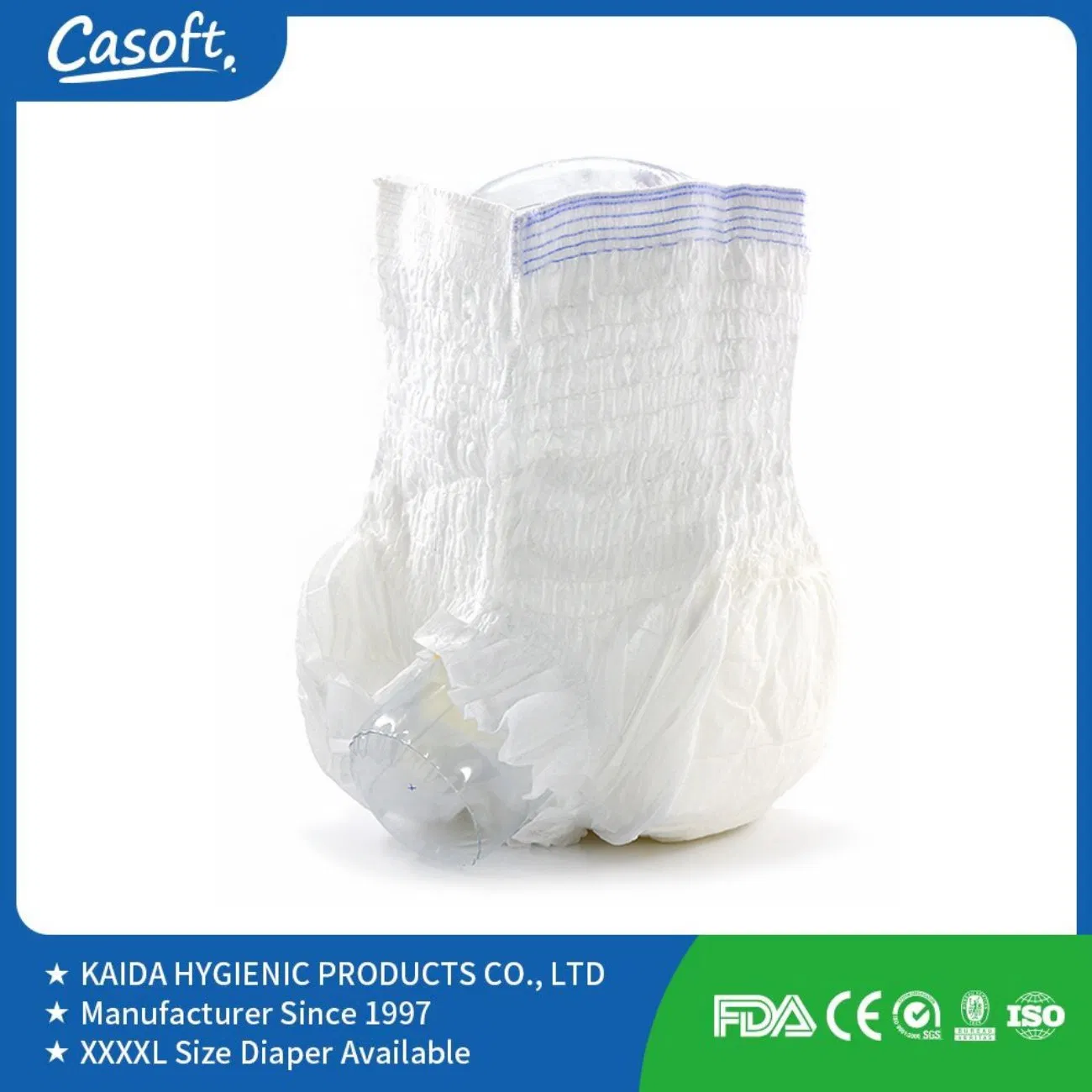 Casoft Free Samples Huge Elastic Large Absorption 3D Leak Guard Diaper Pants with CE/FDA