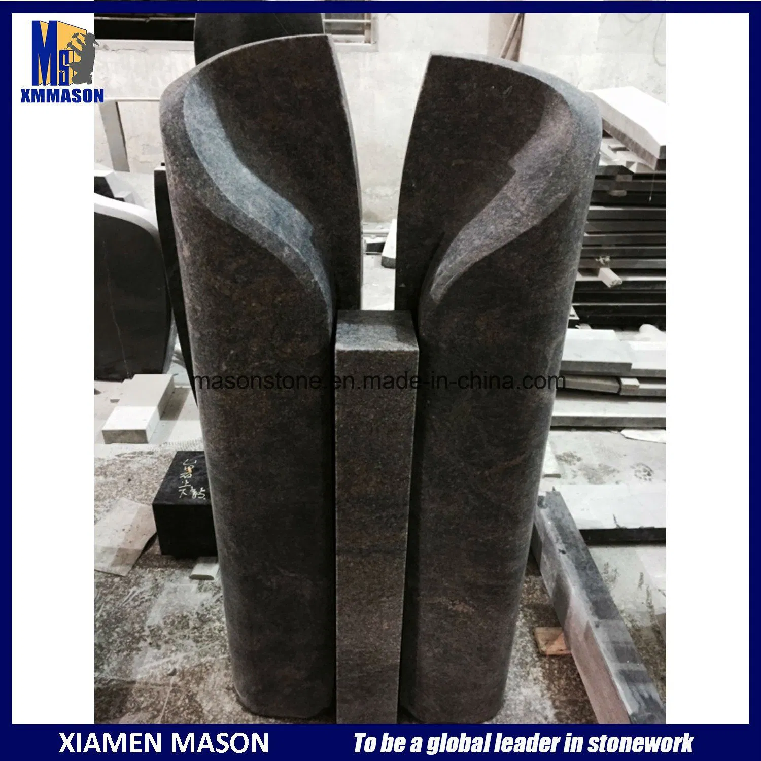 Unique Design Door Shape Germany Tombstone Granite Monument for Grave