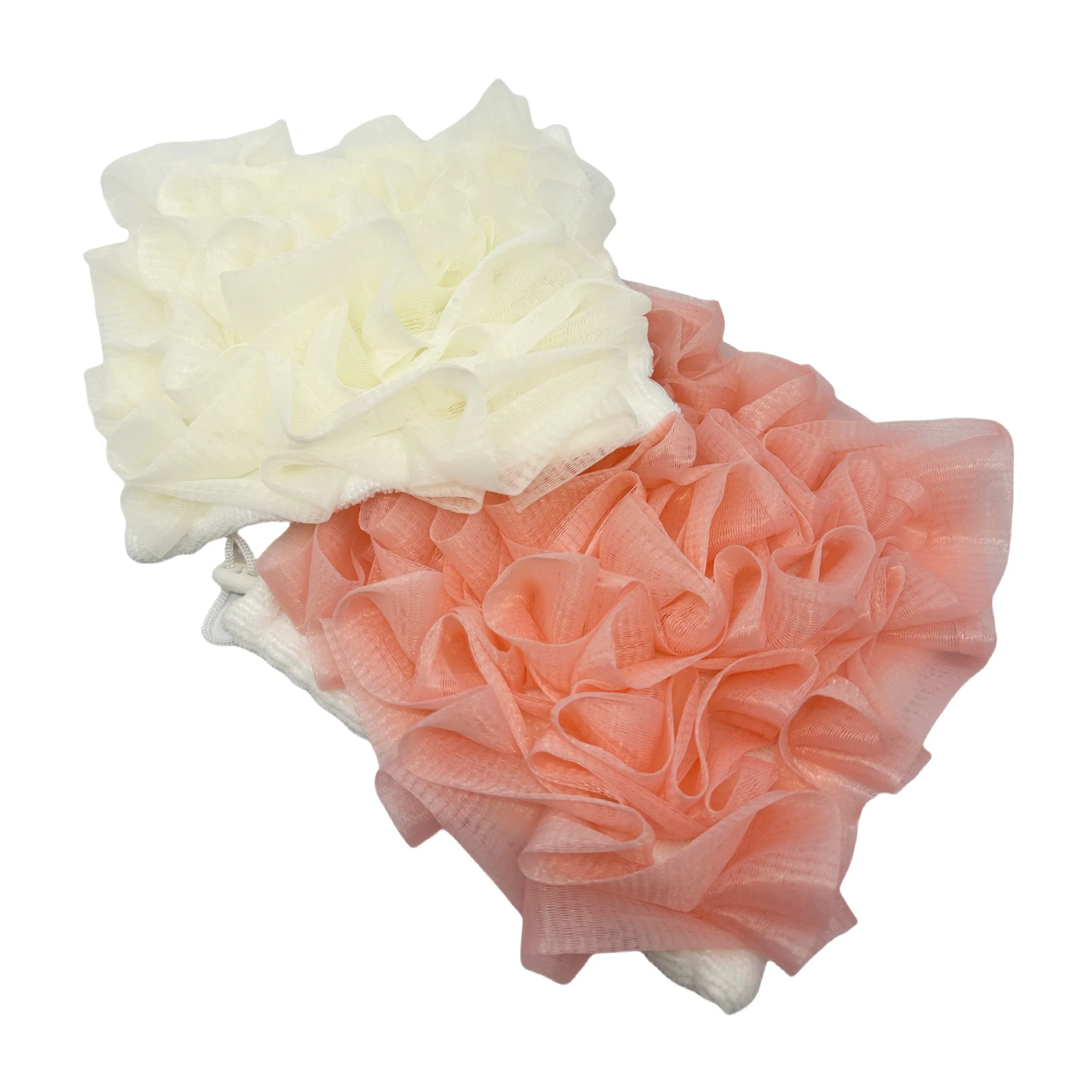 2-in-1 Bath Loofah Sponge with Drawstring Shower Washcloth Loofah for Exfoliating Shower