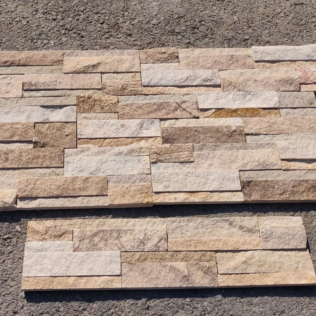 Mixed Colors Exterior Natural Stone Wall Cladding Building Cultural Wall Panel Stacked Sandstone Ledge Stone
