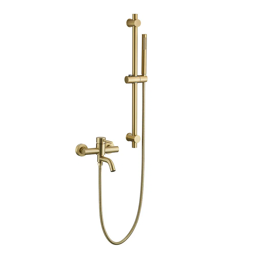 Kaiping Factory Brushed Gold Brass Concealed Shower Set Shower Mixer Set 2 Functions Shower Set