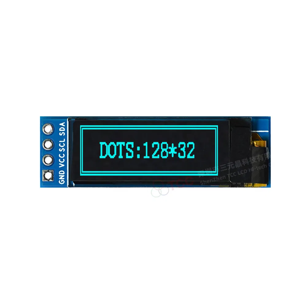 OLED-дисплей 0.91 дюйма 128x32 с SSD1306, I2C интерфейс