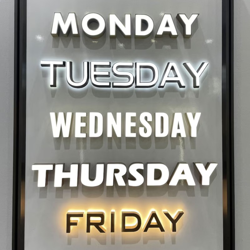 Custom Outdoor Acrylic Sign Channel Letters Business Illuminated Exterior Signs