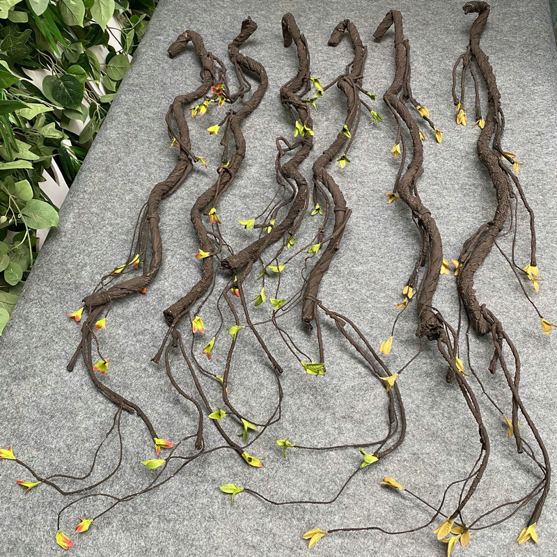 Ветки искусственные виноградные листья лоза цветы