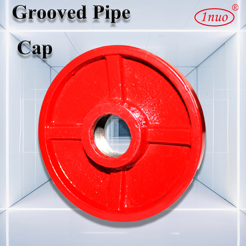 FM UL Ductile Iron Grooved Cap with Concentric Hole