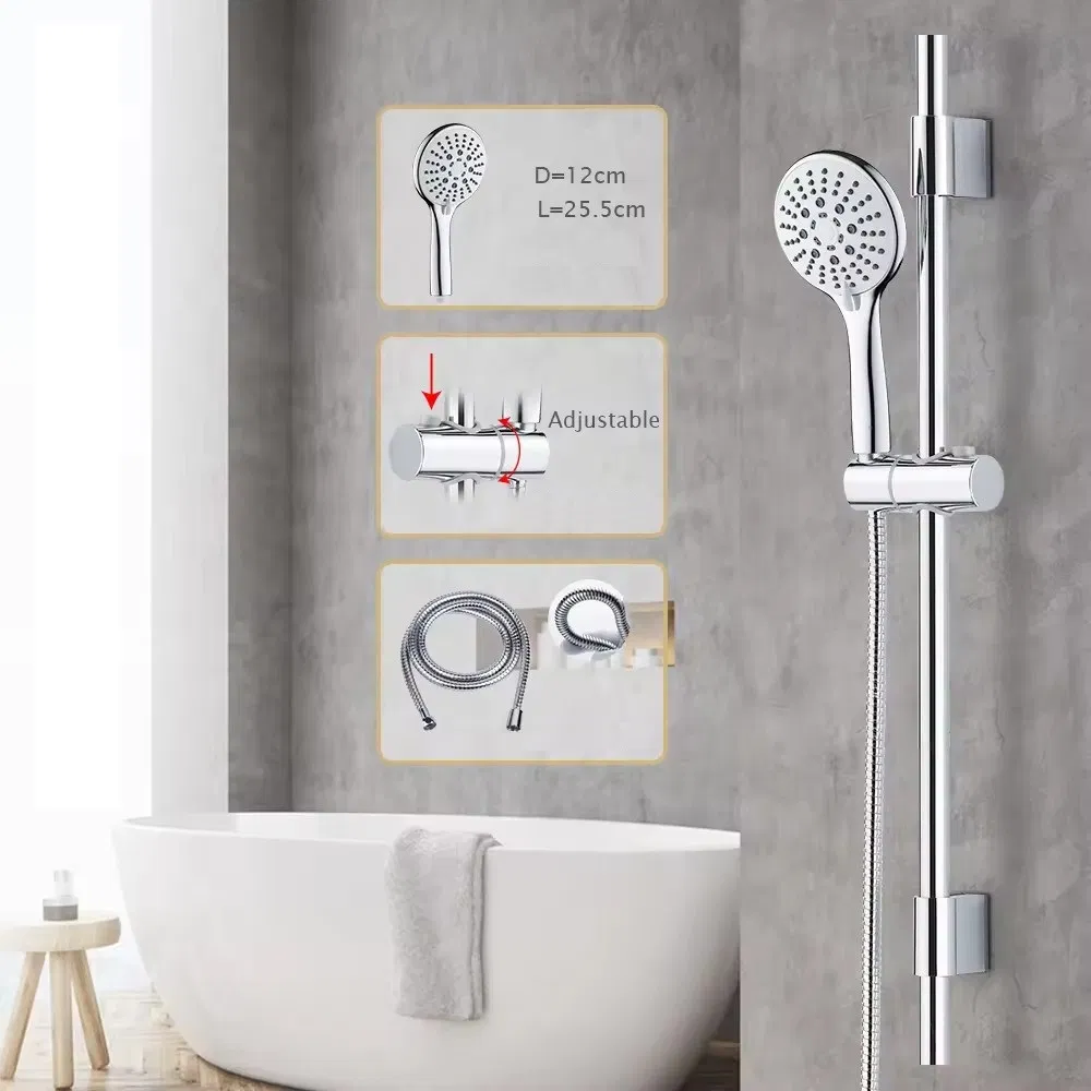 Stainless Steel Wall Mounted Adjustalbe Shower Sliding Bar