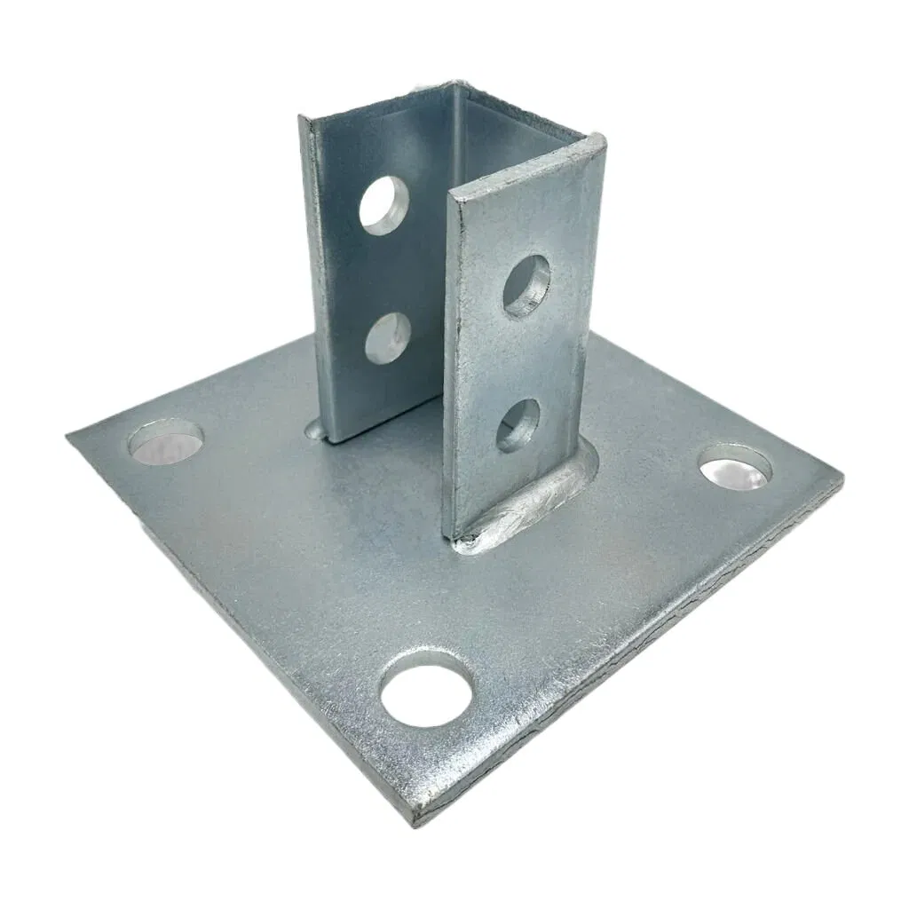 Hot DIP Galvanized, Electric Galvanize Unistrut Post 120*60*5mm for 41*41 Stainless Steel Strut Post Base Uni Strut Base Mount