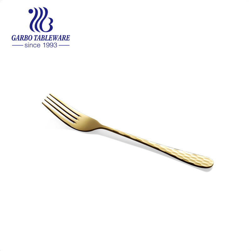 Gold Portuguese Classic Flatware Cutlery Stainless Steel Dinner Fork Food Safe Stainless Steel Flatware Set Hot Selling Cutlery