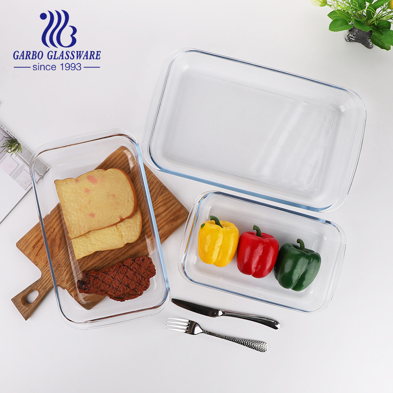 Rectangle and Oval Clear Multifunctional Dishwasher and Oven-Safe Baking Glass for Cake Pizza Muffin Tray
