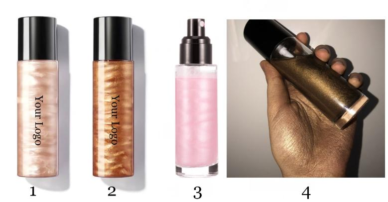 Four Colors Easy to Use Highlighter Spray Custom Logo Bulk Price Waterproof Soft Skin-Friendly Highlighter Spray