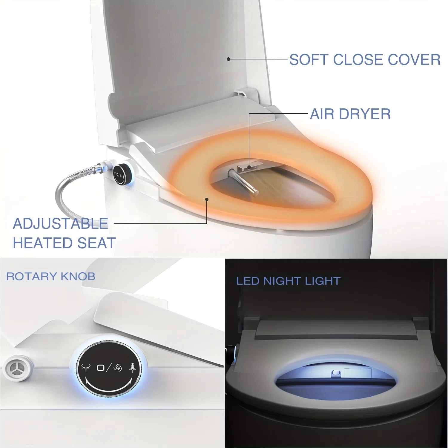 Auto Flushing Dry Automatic Intelligent Toilet Seat Cover Warm Bidet Toilet Seat