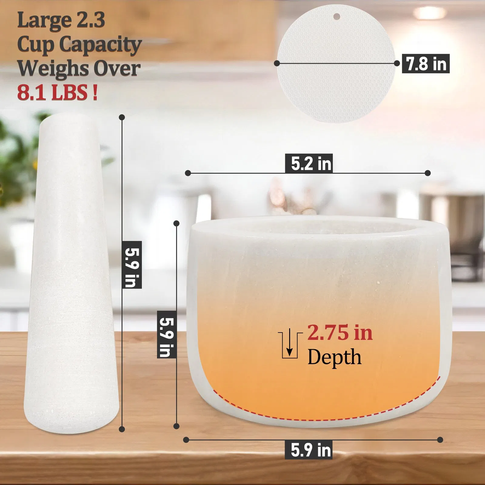 Marble Stone Grinder Bowl for Grinding Herbs Spices Marble Mortar and Pestle