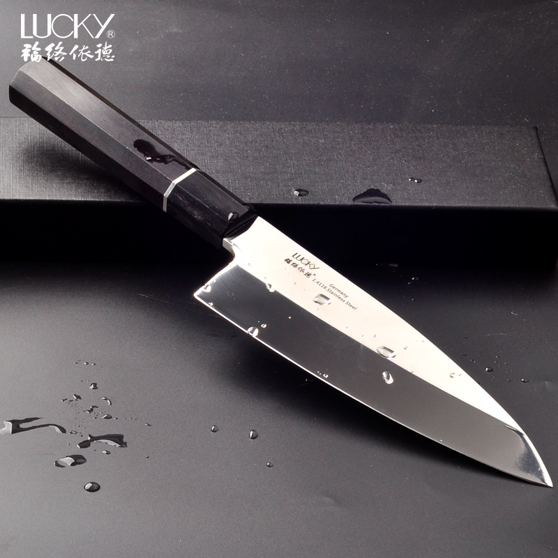 Rust Resistance Chop Fish Head Knife 8 Inch with Octagonal Wood Handle Saya Sheath