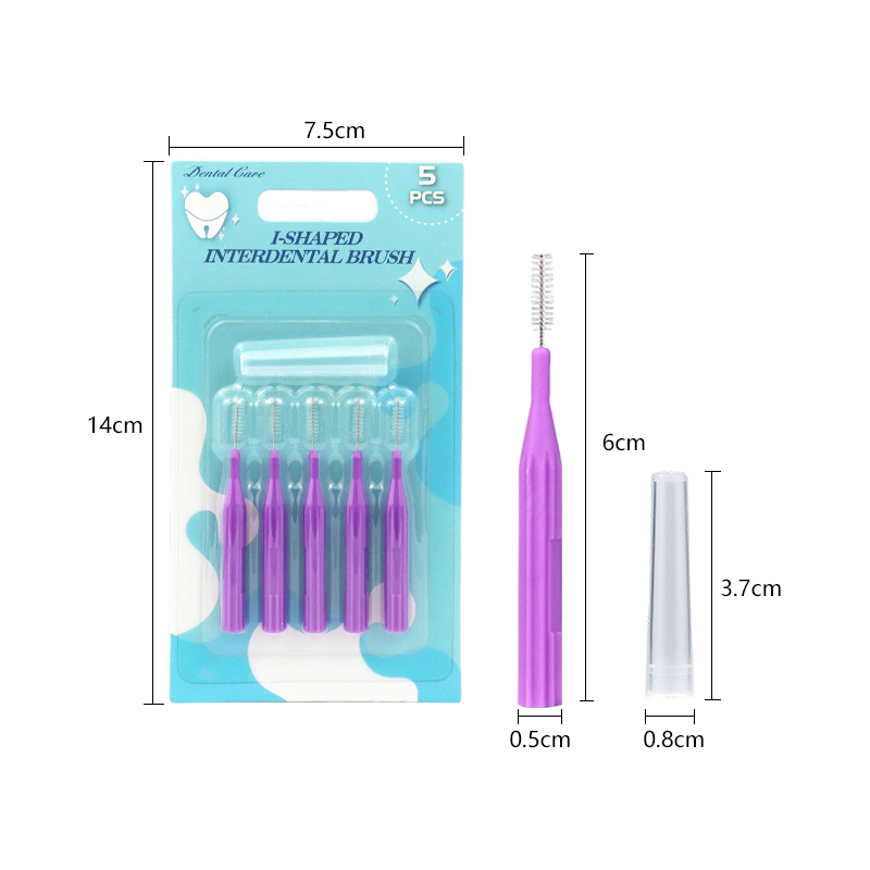 Orthodontic Interdental Brushes with Single Protective Cover for Adults Teeth Cleaning