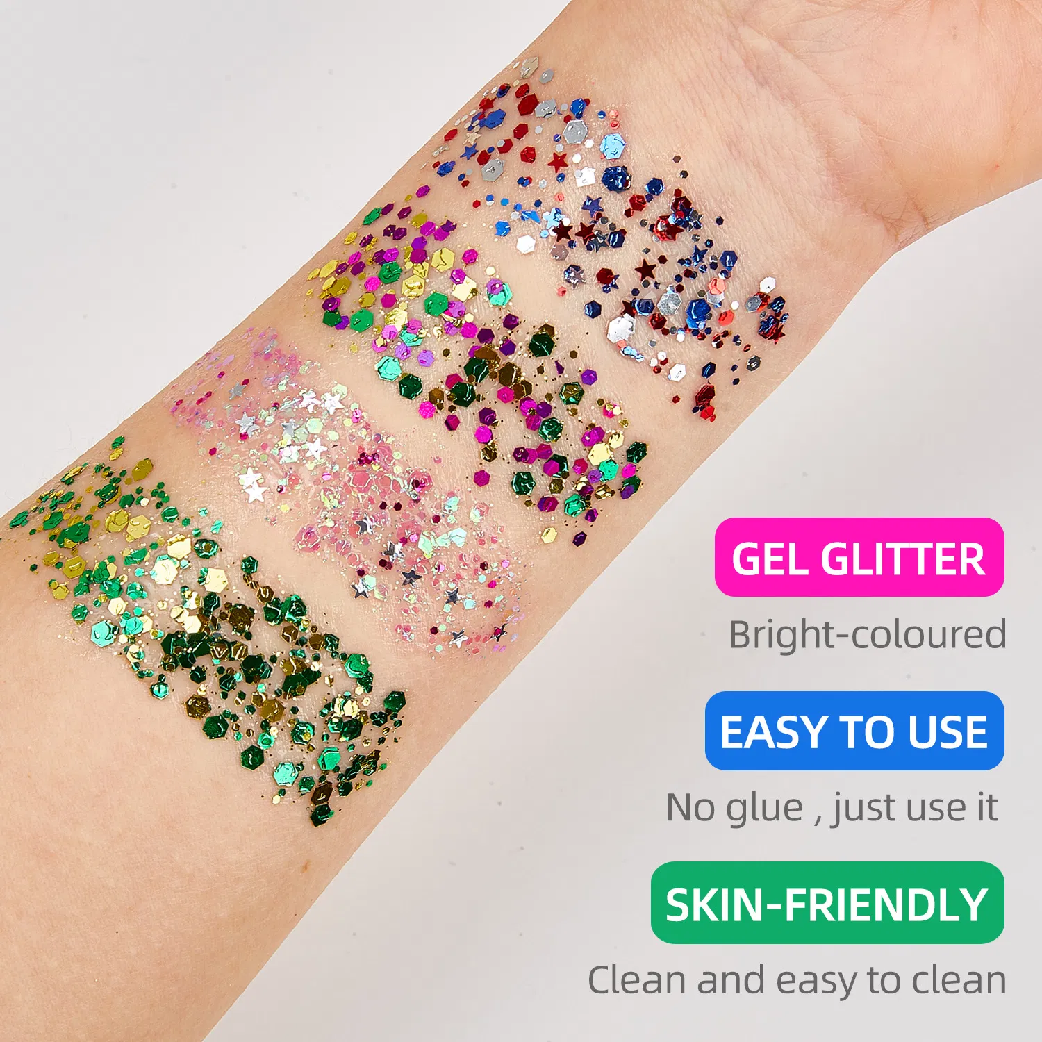 50g Non Toxic Beauty Art Eyes Lips Nails Hairs Glitter Gel Face Body Kids Glitter Gel