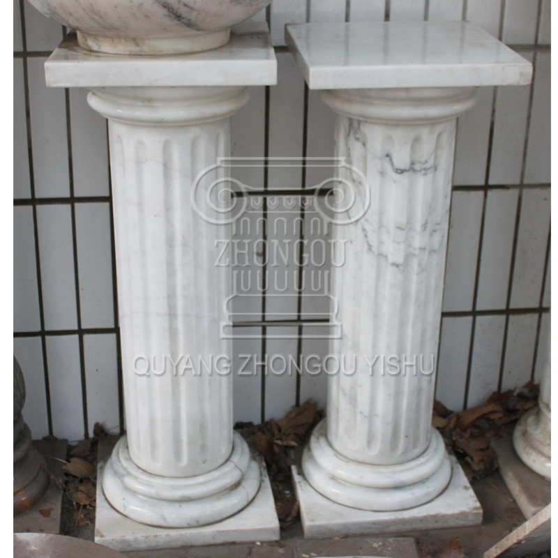 Great Red Roman Marble Column with Good Hand-Carved Quality