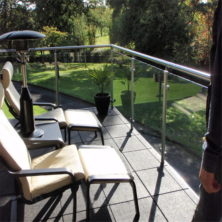 Hot Sale Balustrades Good Quality Outdoor Balcony Railing Stainless Steel Handrail Post Metal Glass Railing