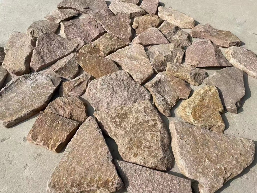 Beige Slate Yellow Natural Stone Veneer Real Loose Stone Wall Cladding Crazy Shape Ledgestone