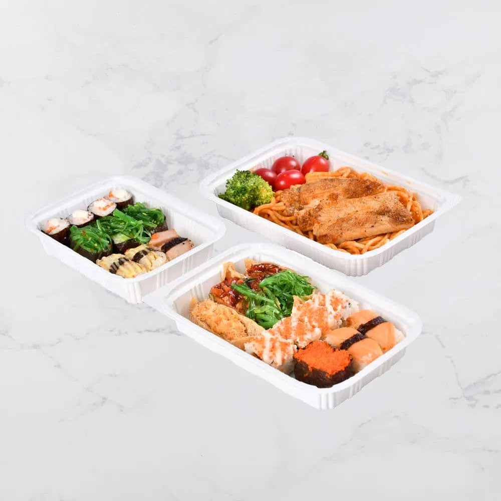 400ml Disposable Restaurant Takeout Small Bento Box Plastic Food Grade Food Packaging