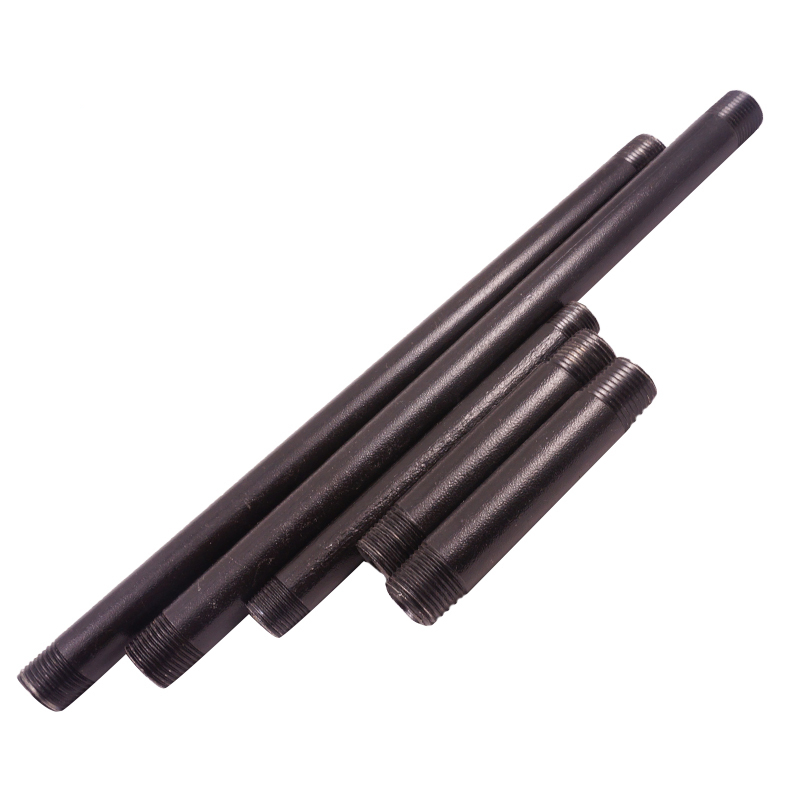 3/4" X 14" 10PCS Black Malleable Iron Cast Pipe Fitting for DIY Decor or Industrial Vintage Style