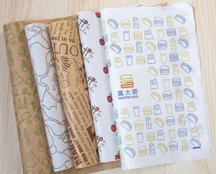 Eco-Friendly Grease Proofing Hamburger Wrapping Paper
