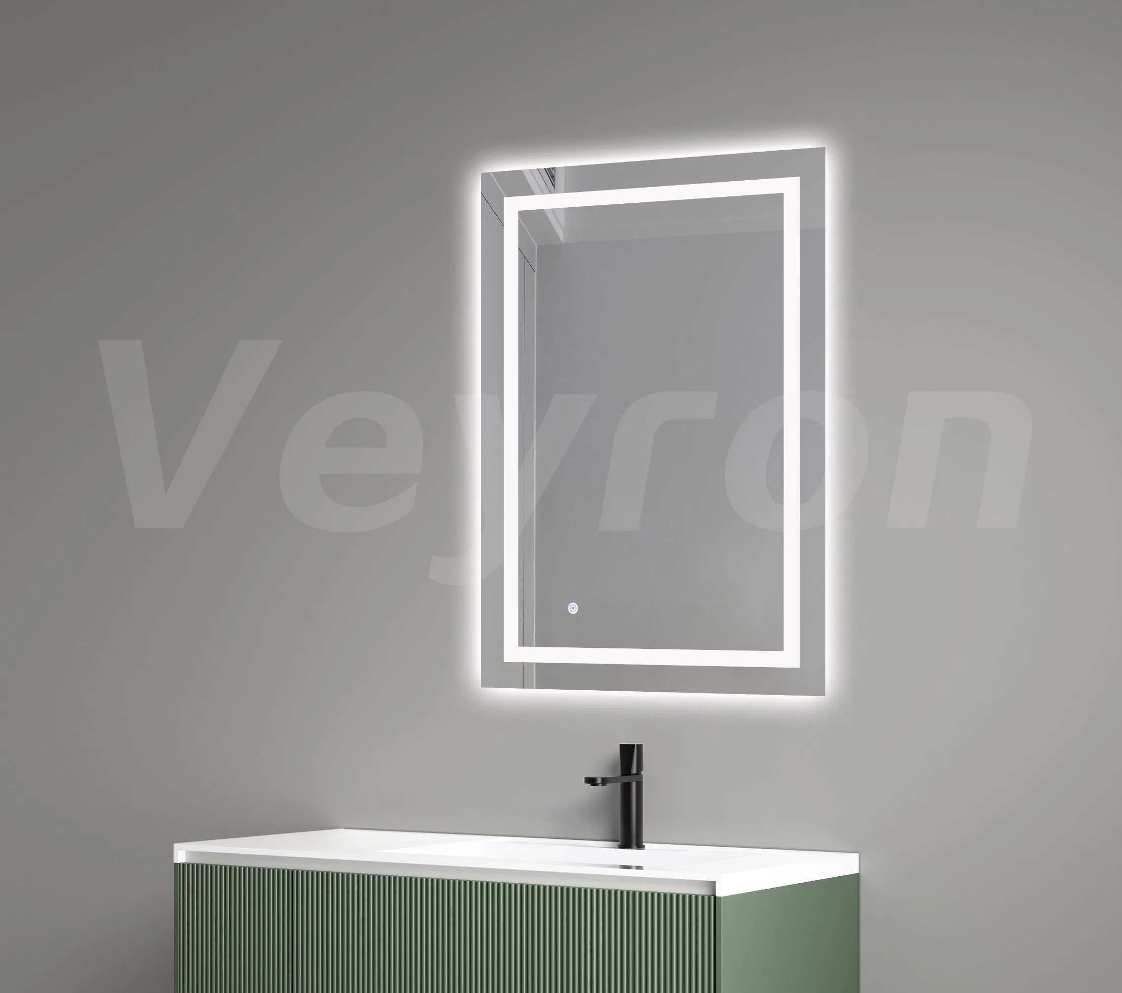 Chinese 20 Years Experiences Rectangle Touch Light Anti Fog Bathroom Illuminated Mirror with Lights