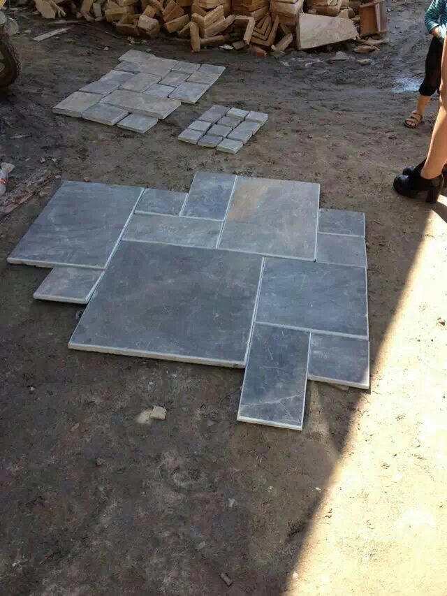 Slate Gray/Black/Gold/Rusty Color Landscape Paving Stone Flagstone with Net