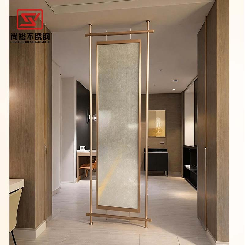 Restaurant Metal Decor Glass Stainless Steel Partition