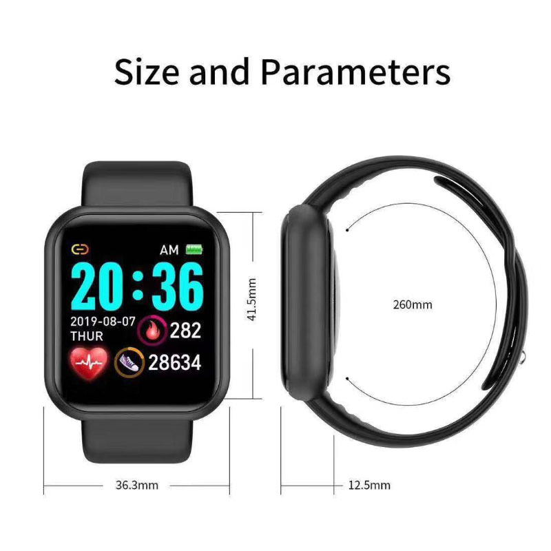 New Version Fitpro Smart Watch 1.44inch Y68 D20 Smart Watch