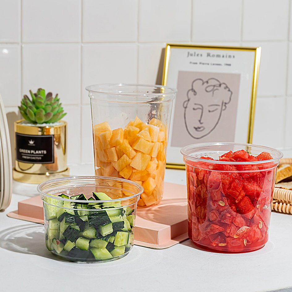 Пластиковые контейнеры для еды 8-32 унций с крышкой