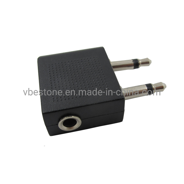 High Quality Headphone Audio Adapter Dual Pin Adapter for Airplane