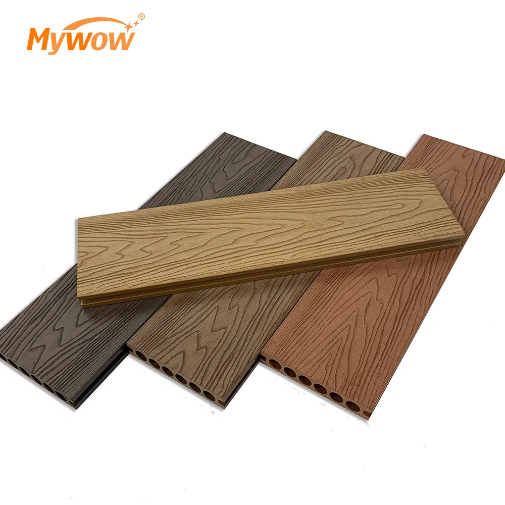 Factory Made 3D Embossed Wood Grain WPC Decking WPC Decking Outdoor