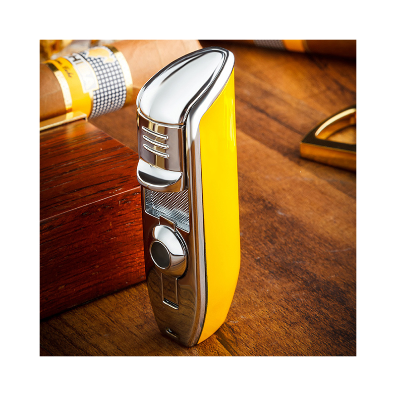 Cigar Lighter Lighters Butane Gun Combo Holder Wood Refill to Brass Turbo Pop Socket Windproof Triple Cigar Lighter