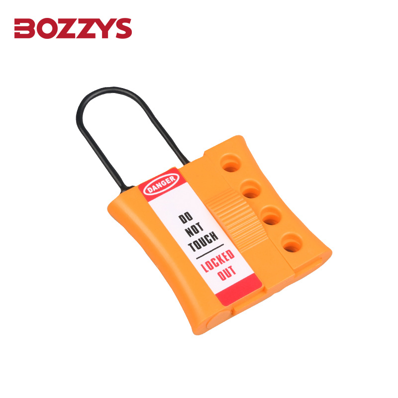 4 Keyholes Yellow 3mm Thin Shackle Alloy Engineering Plastic Lockout Hasp