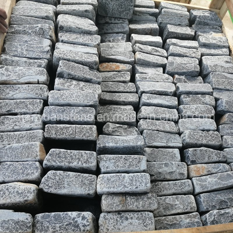 Design Natural Black Basalt Paving Cobblestone for Landscaping / Patio / Driveway