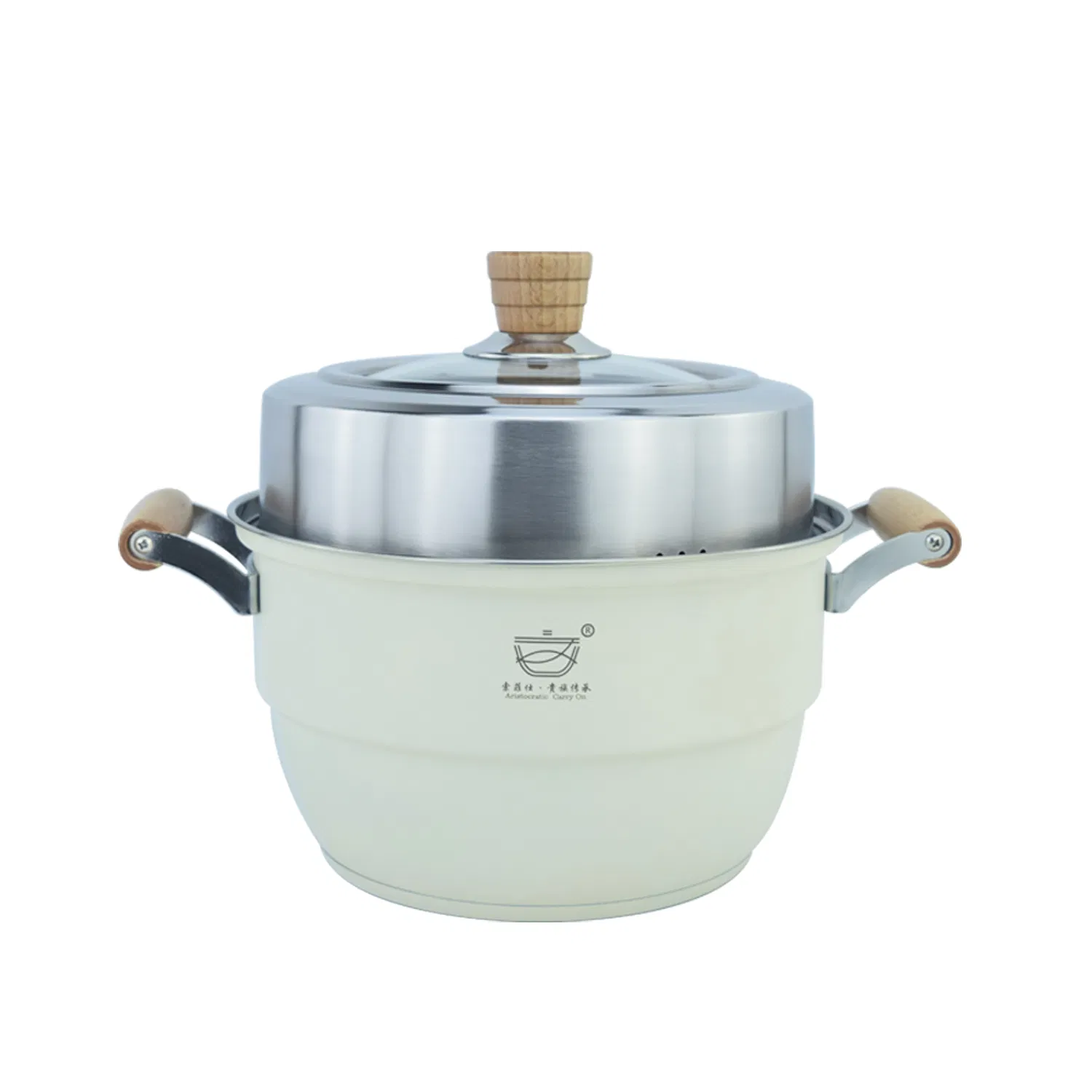 Bamboo Wish 304 Steel Double Grate Steamer Stew Pot