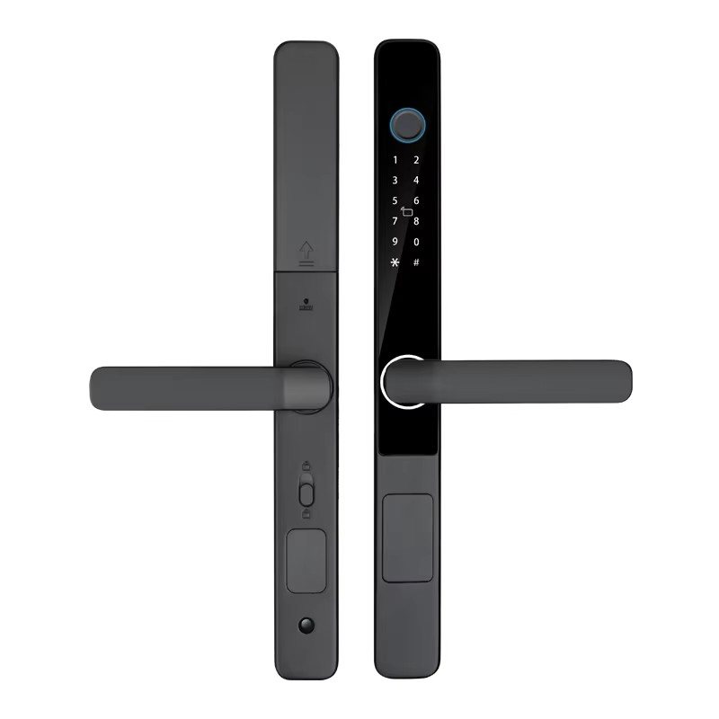 S608 Waterproof Ttlock Tuya Smart Key Digital Locks 92 Mortise Fingerprint Aluminum Electric Sliding Glass Door Locks