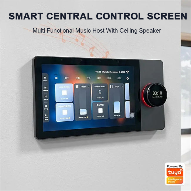 Smart Home Products Zigbee WiFi Hub Gateway 6 Inch Tuya Alexa Touch Glass Switch Panel Wall Central Control
