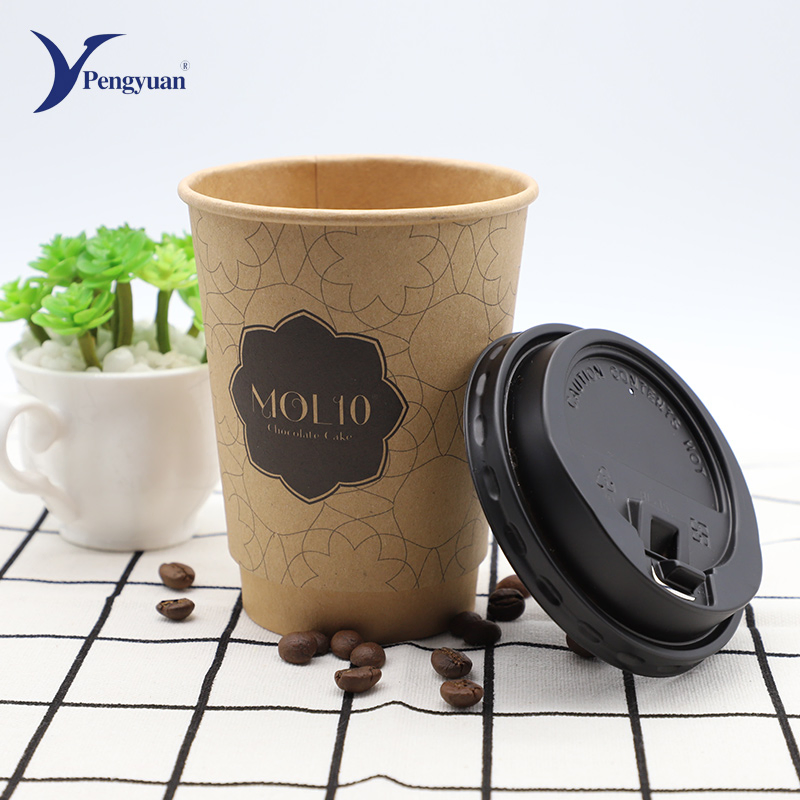 Colorful Double Wall Paper Cup with Lid for Hot Water Tea or Coffee