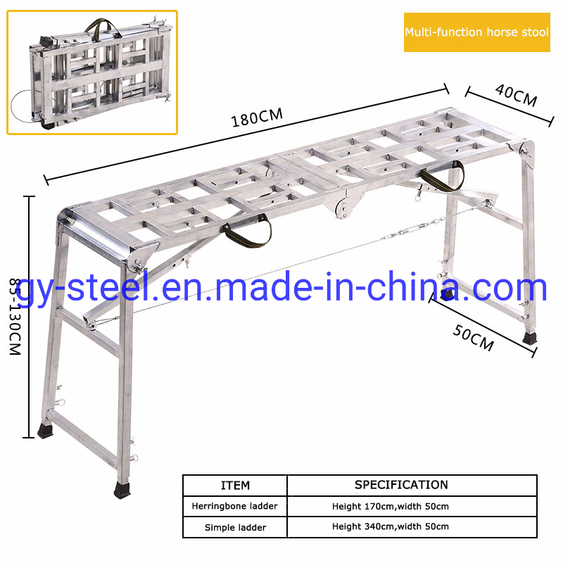 Non Slip Galvanzied Steel Scaffolding Ladder