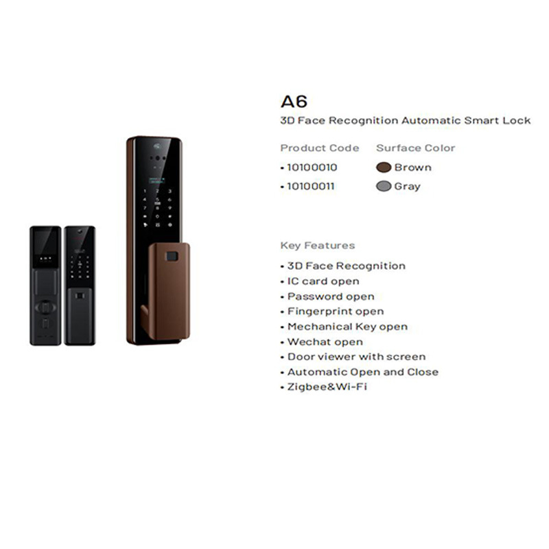 Electric Lock High-Class 3D Face Recognition Automatic Smart Lock