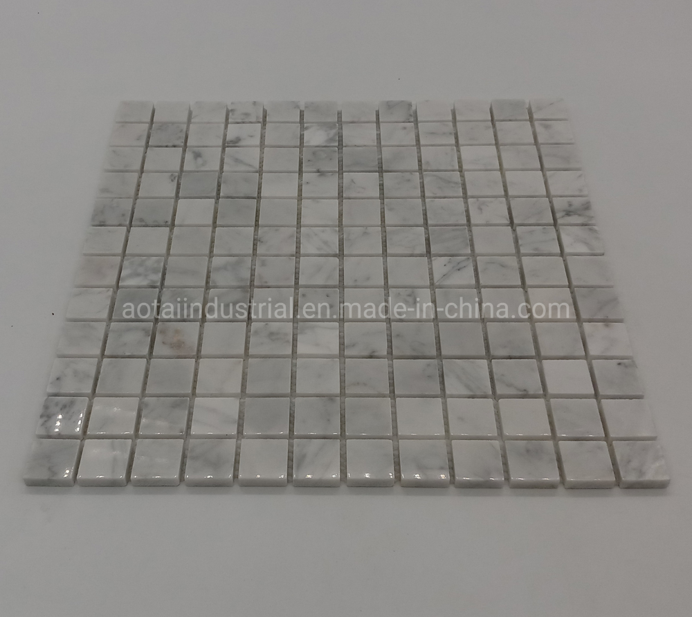 Square Carara Marble Mosaic for Kitchen Wall and Floor Tile