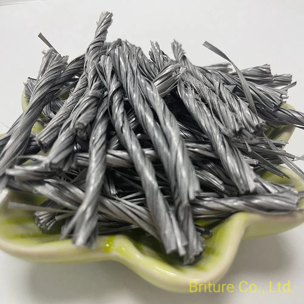 CE Certified 48mm Grey PP Macro Fiber Twist Bunchy for Concrete