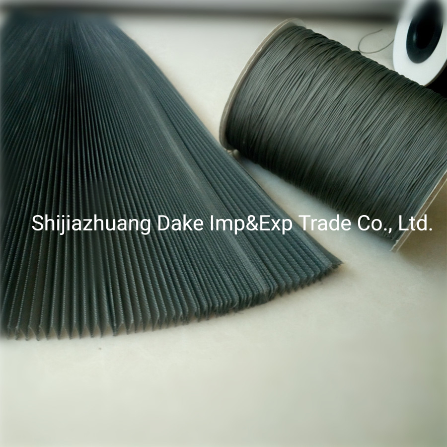 Black Color Retractable Sliding Plisse Window Screen String, Pleated Insect Net Thread, Folding Insect Screen Cord